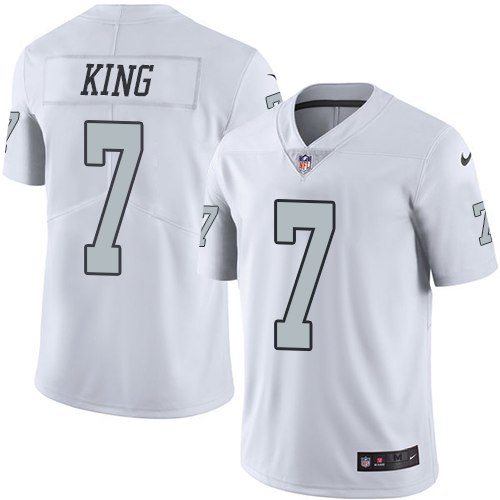 Youth Elite Marquette King Nike Jersey White - #7 Rush NFL Oakland Raiders